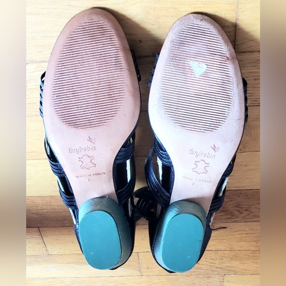 FARYLROBIN Anthropologie $225 Black Gladiator sandals Size 8.5 - Picture 5 of 6